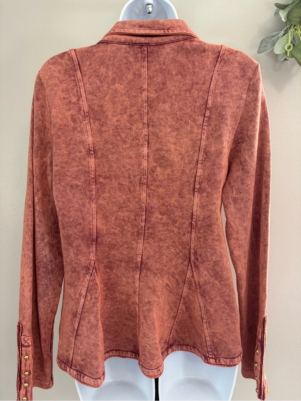 NWOT Aratta Silent Journey- Marion Mineral Wash Colonel Jacket with Embroidery - Picture 2 of 16